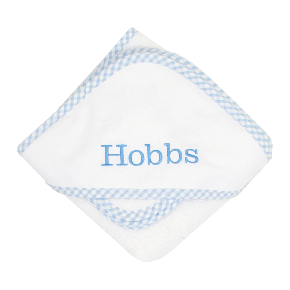 Hood Towel & Washcloth Set in Big Blue Check