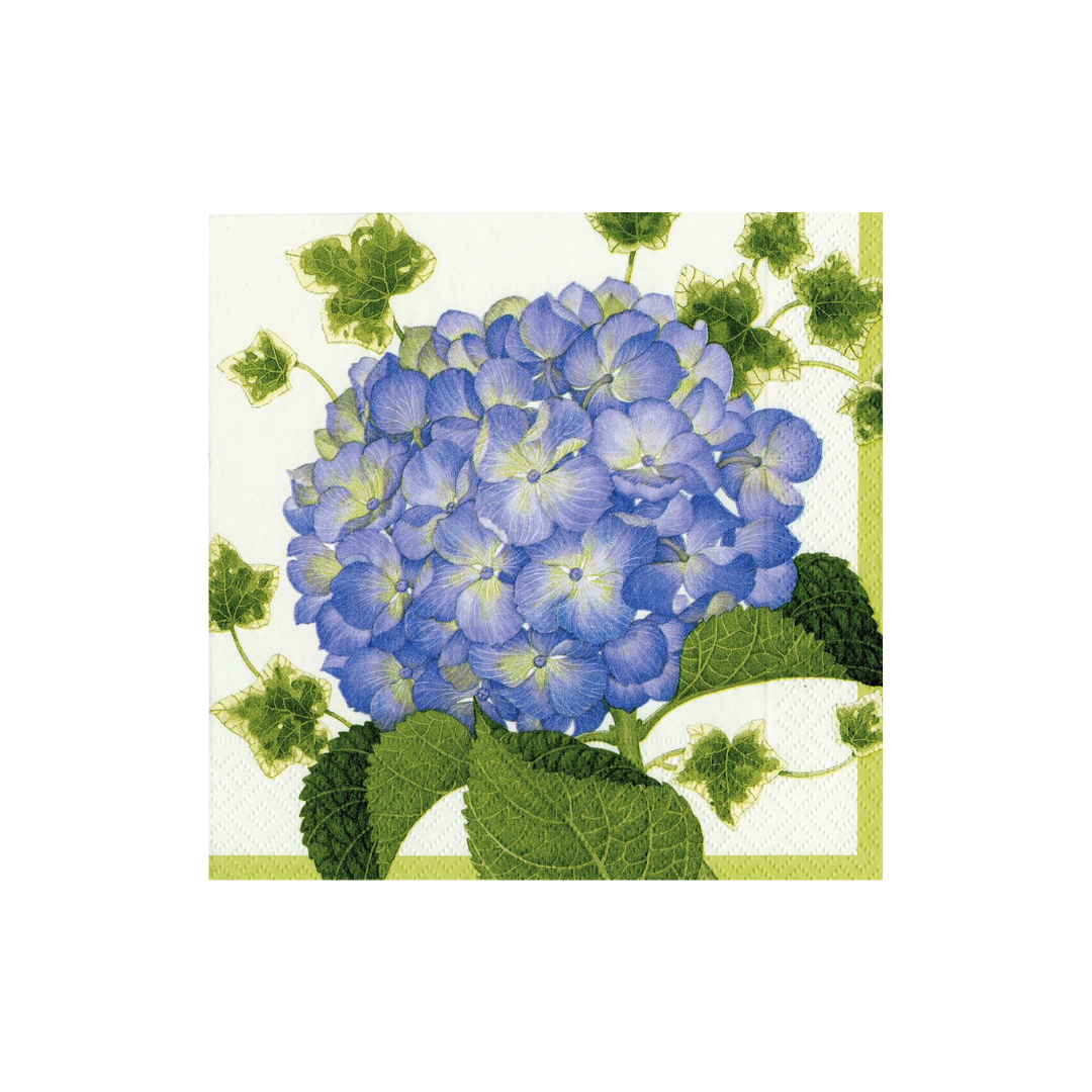 Caspari Hydrangea Beverage Napkin