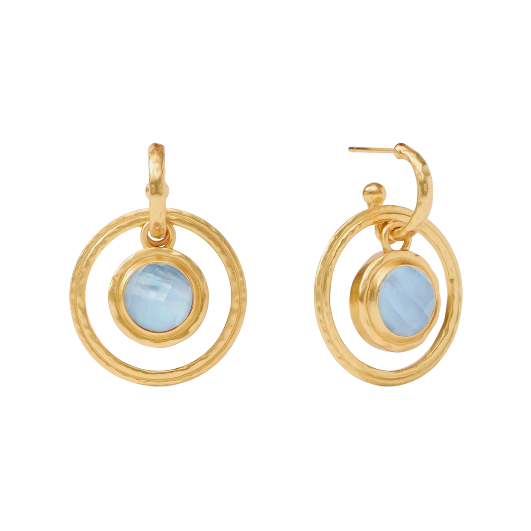 Julie Vos Astor 6-in-1 Charm Earring - Chalcedony Blue