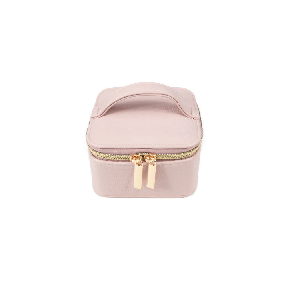 Leah Travel Jewelry Case With Pouch (pale pink)