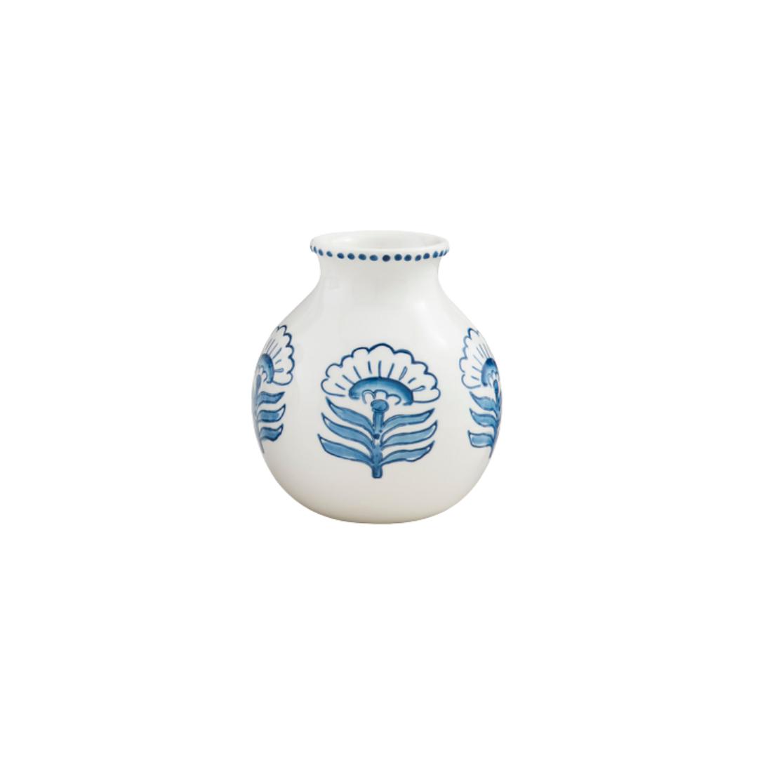 Buti Block Print Flower Vase