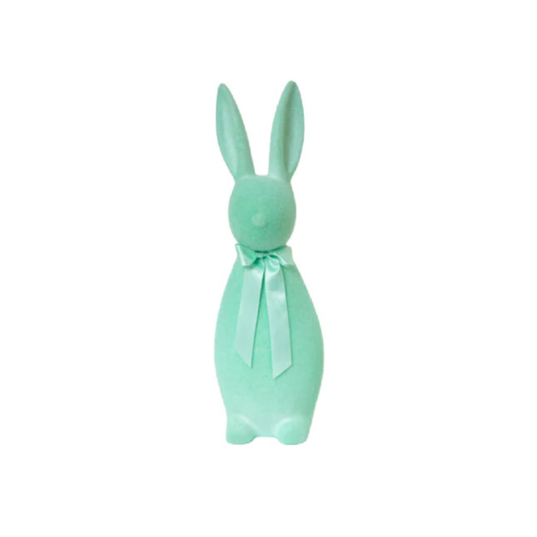 Large Flocked Pastel Button Nose Bunny
