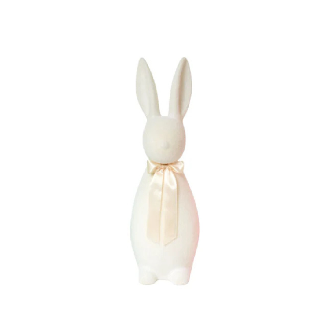 Large Flocked Pastel Button Nose Bunny