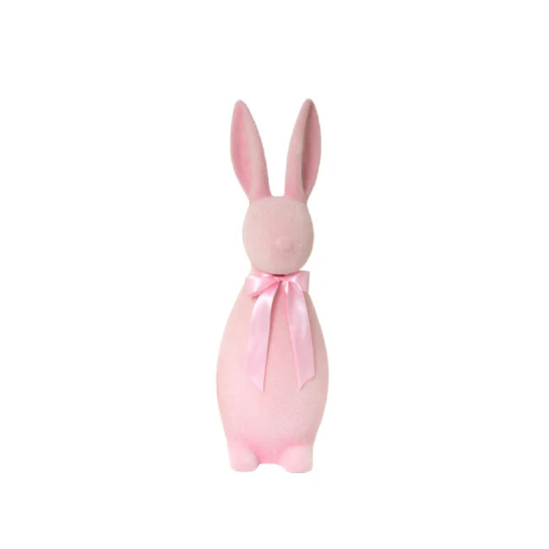 Large Flocked Pastel Button Nose Bunny