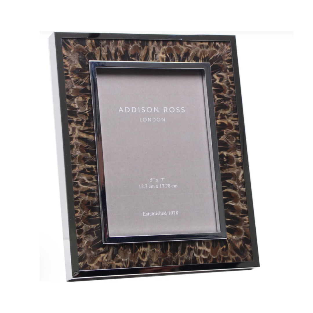 Addison Ross 5x7 Faux Brown and Silver Frame