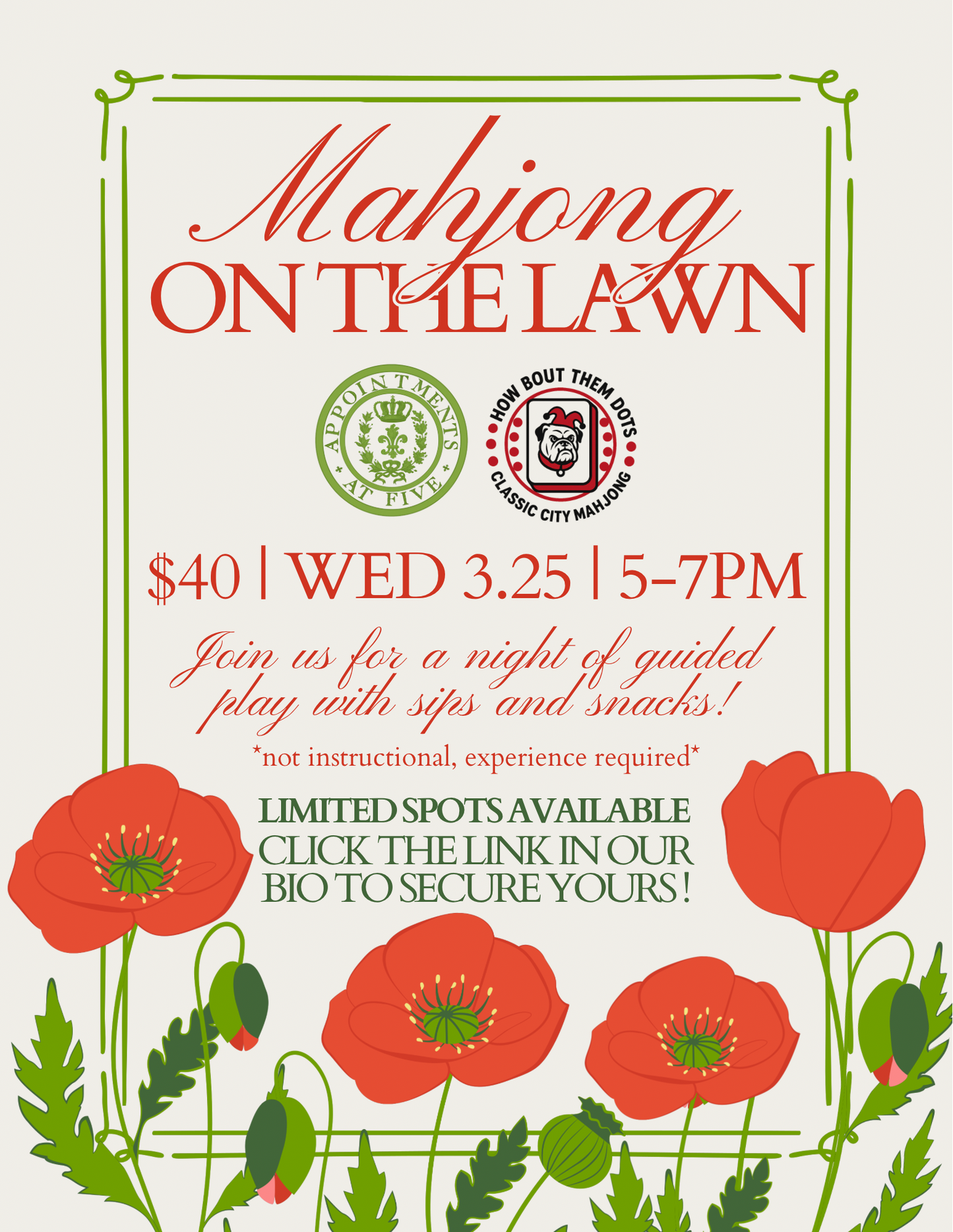 Mahjong Night - Wednesday, March 25