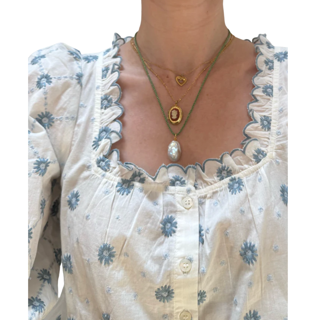 SJ Bailey Cord Necklace with Pearl