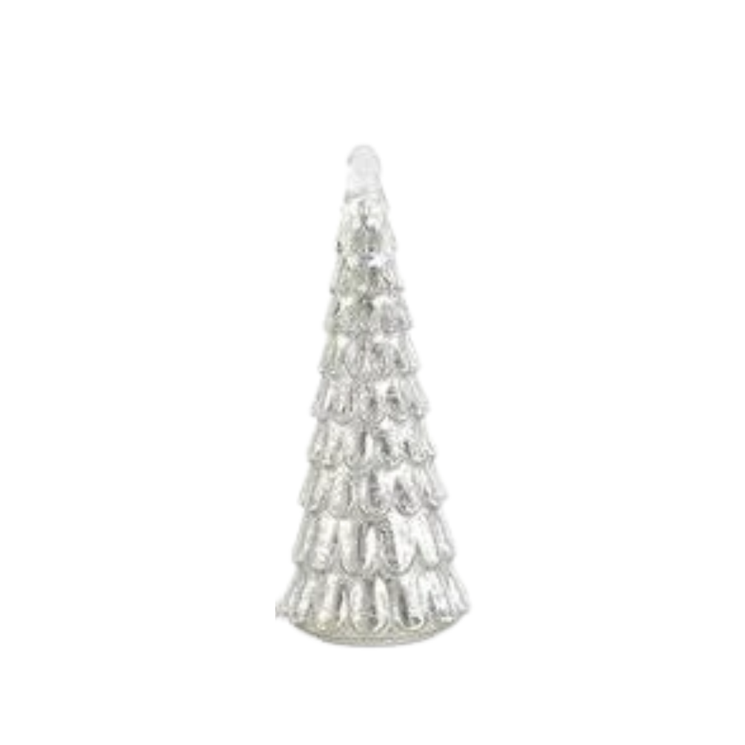 Silver LED Mercury Glass Tree with Timer