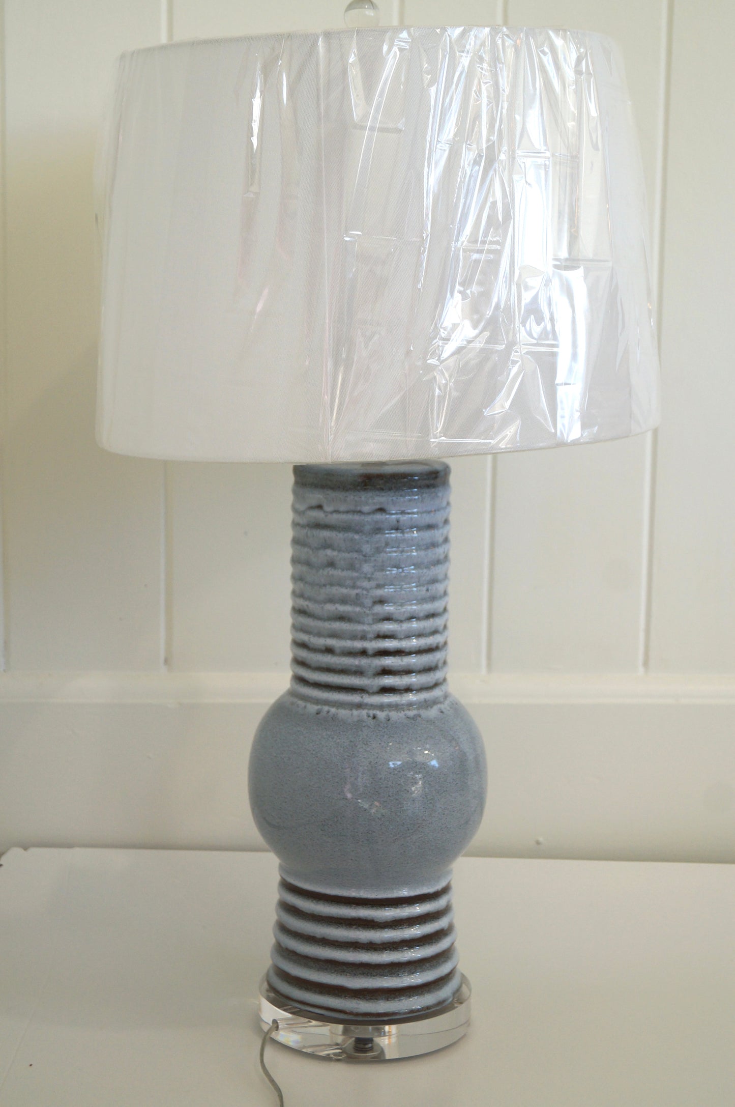 Pottery Grey Flambe Lamp