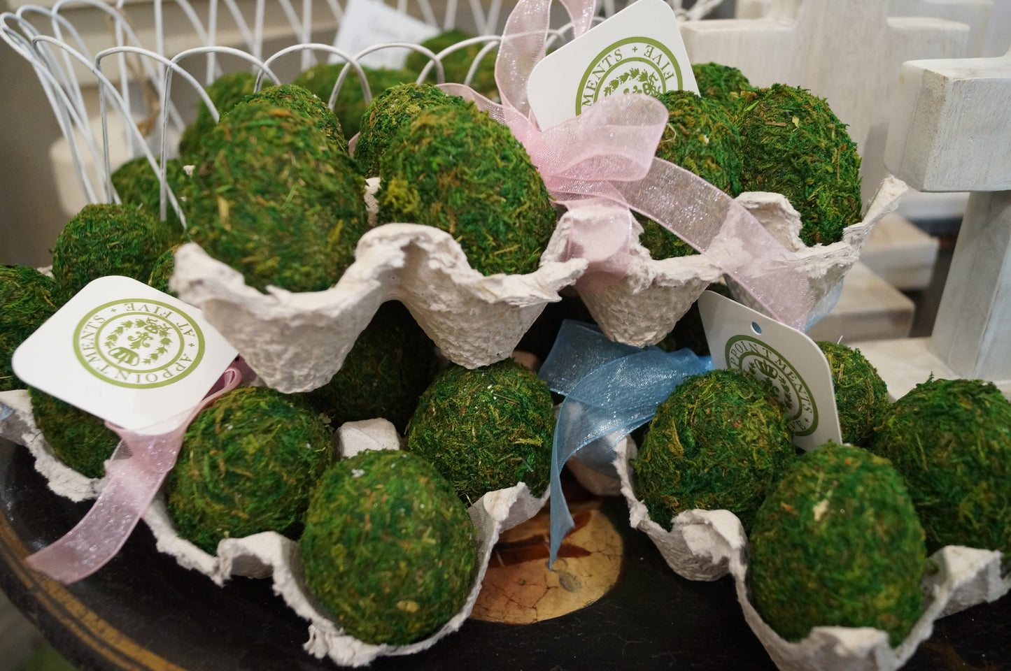 Easter Eggs Green Moss in Carton