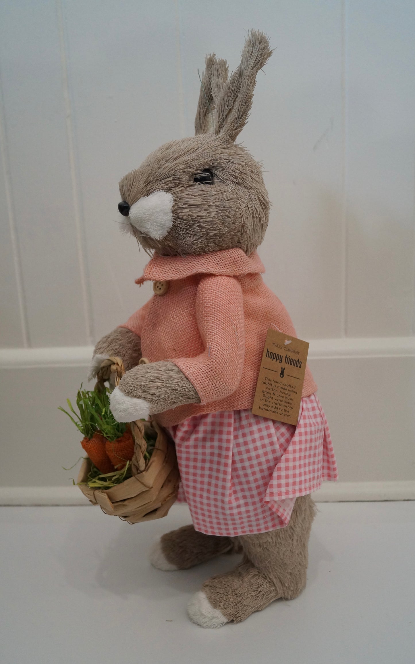 Large Pink Hand Crafted Easter Bunny