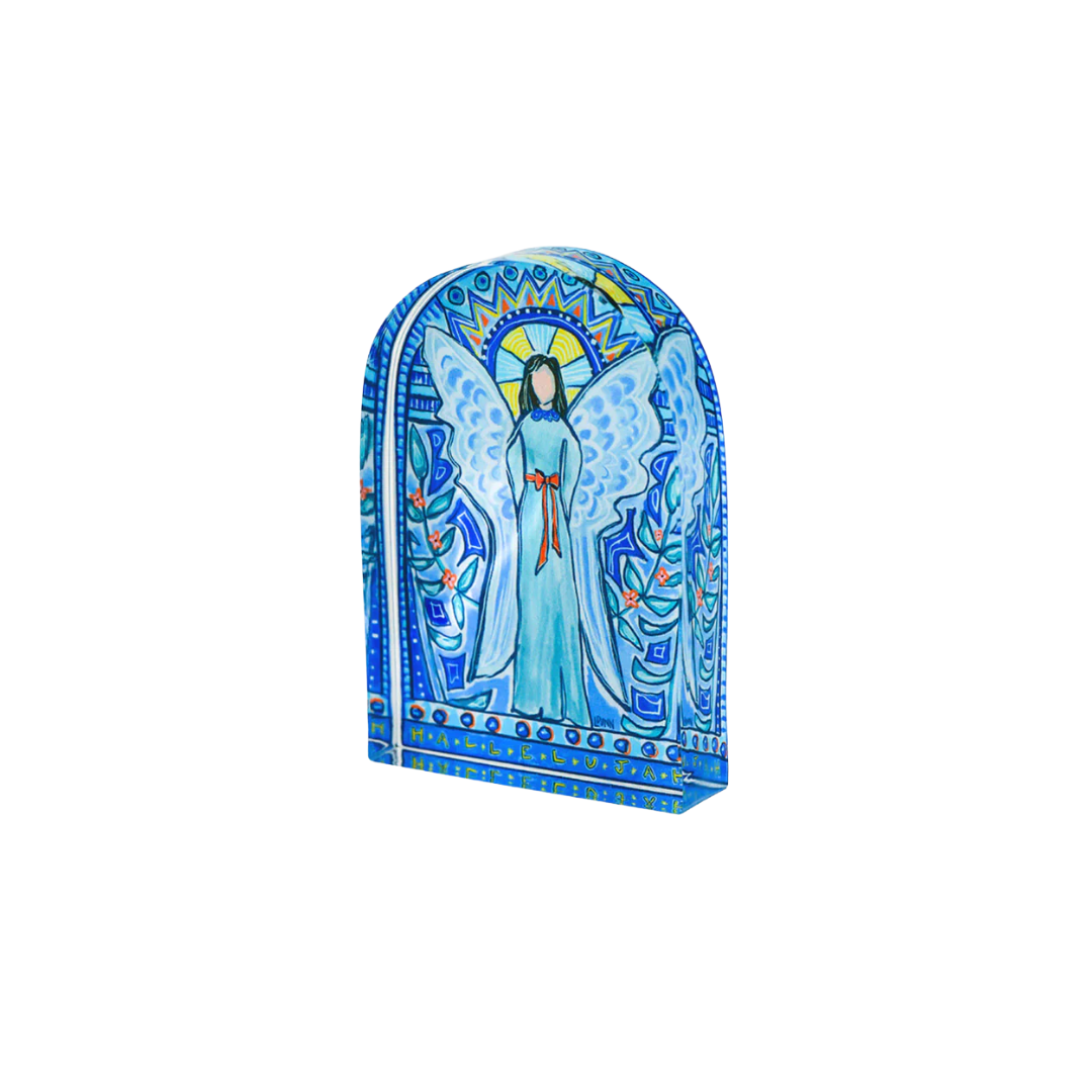 Lauren Dunn Blue Stained Glass Acrylic Angel