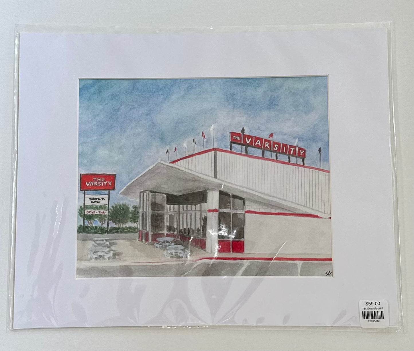 8x10 Varsity Watercolor Print