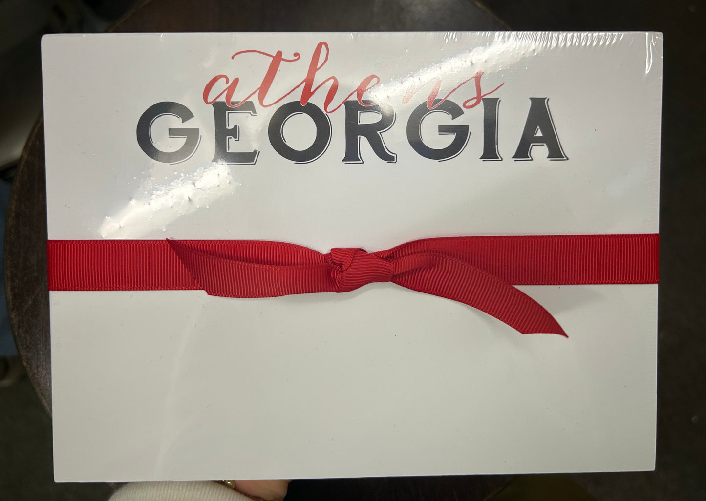 Notepad Georgia Cursive Athens Red Ribbon