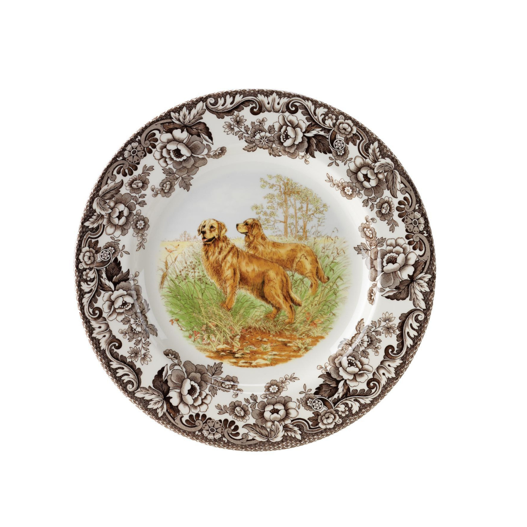 Spode Woodland Dogs Salad Plate 8" Golden Ret