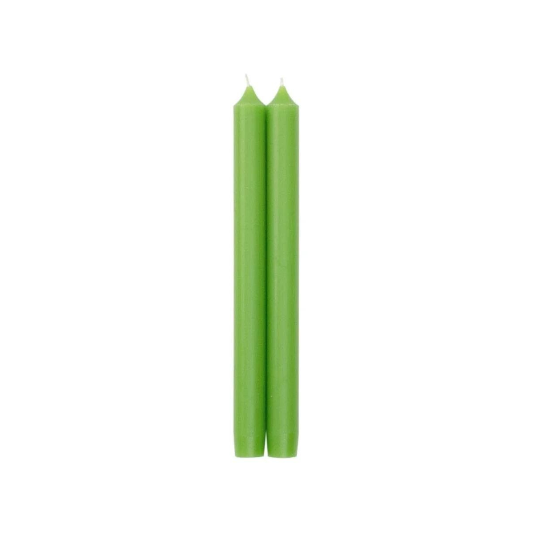 Caspari Spring Green Crown 10" Taper Candle- Pair