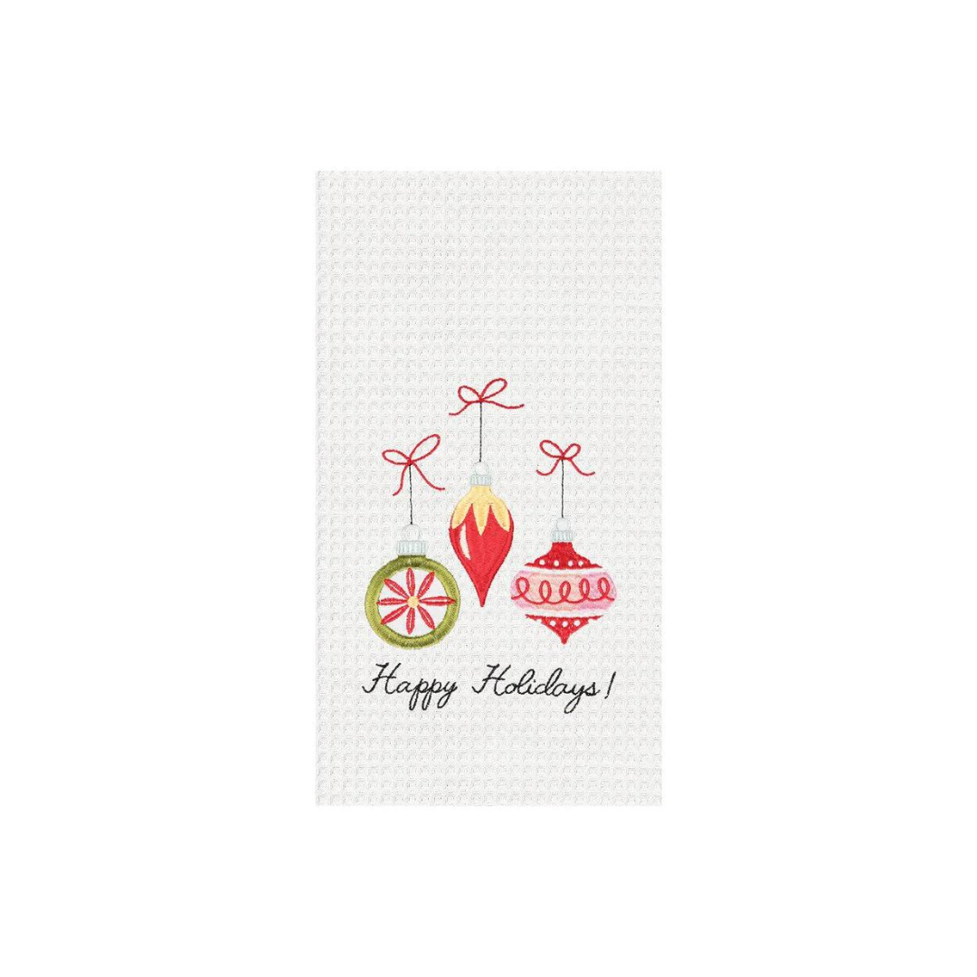 Happy Holidays Ornaments Towel