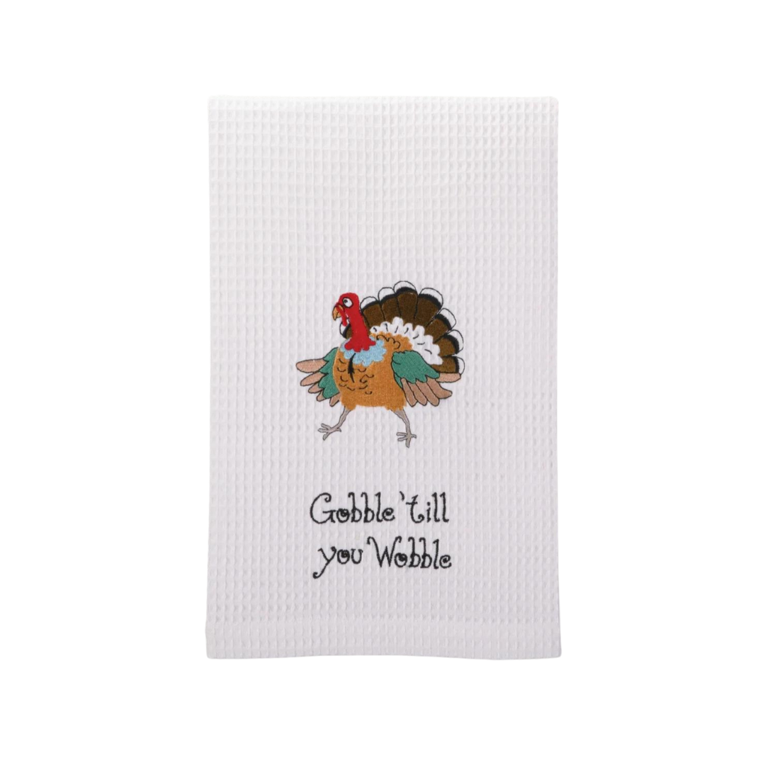 Gobble Till You Wobble Waffle Kitchen Towel
