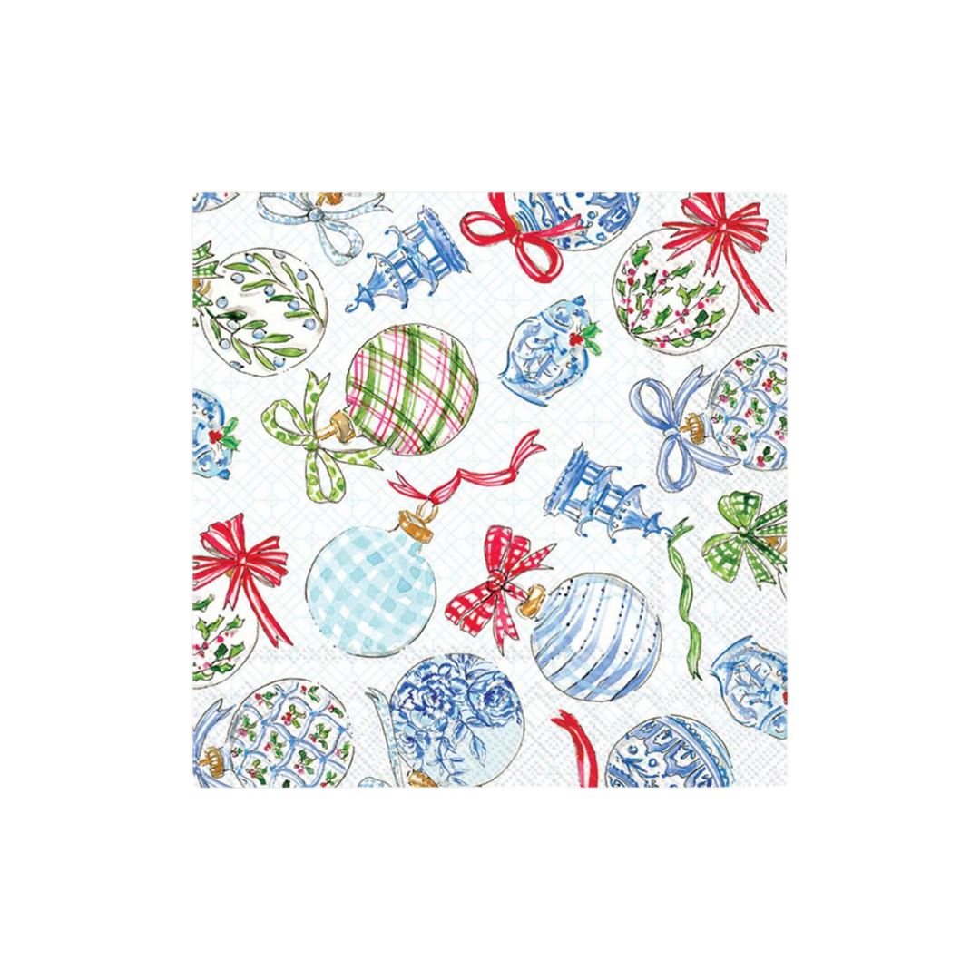 Blue Ornaments Cocktail Napkins