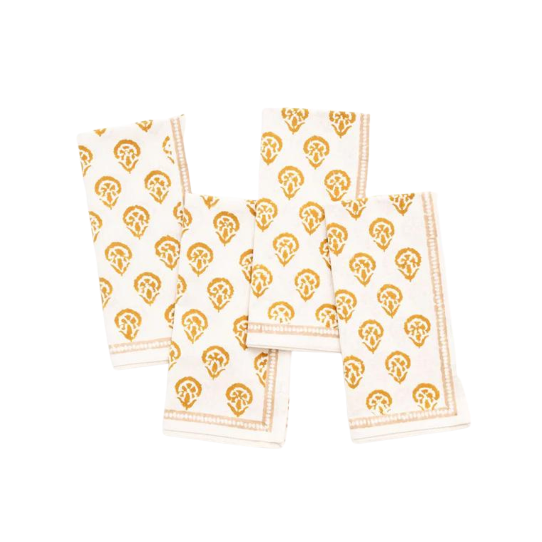 Pomegranate Carnation Golden Napkin