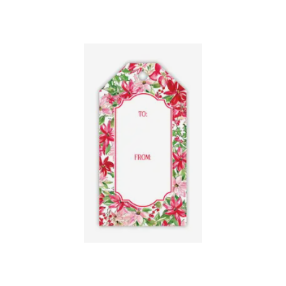 Handpainted Christmas Poinsettia Gift Tags