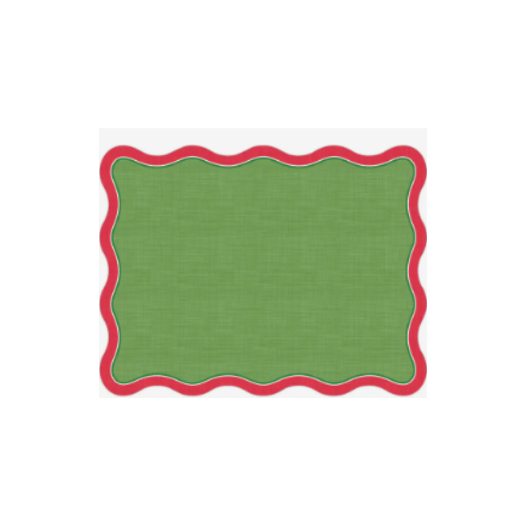 Red and Green Linen Posh Die-Cut Placemats