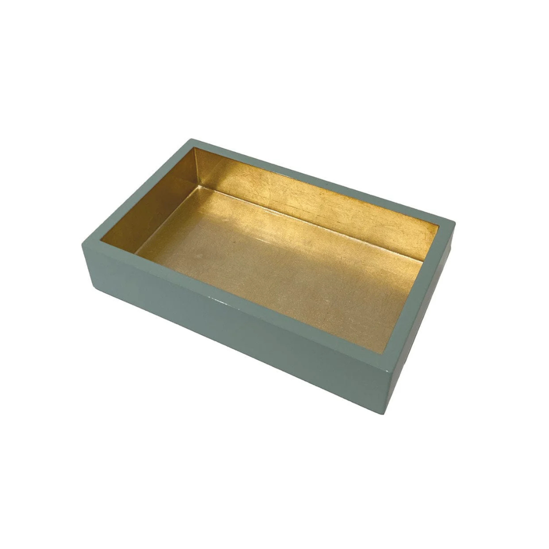 Caspari Celadon With Gold Lacquer Guest Towel Holder