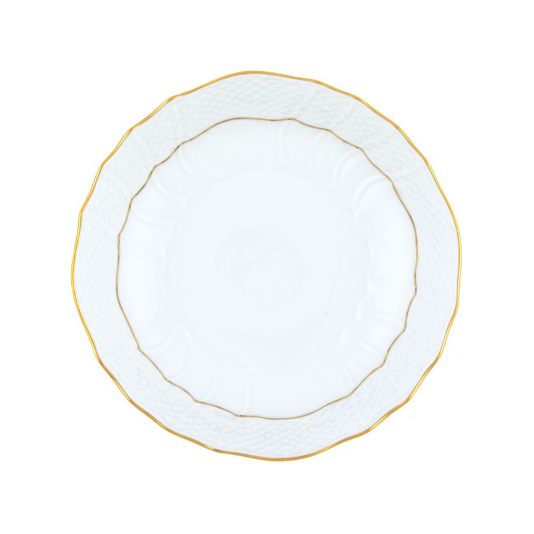 Herend Golden Edge Scalloped Dinner Bowl
