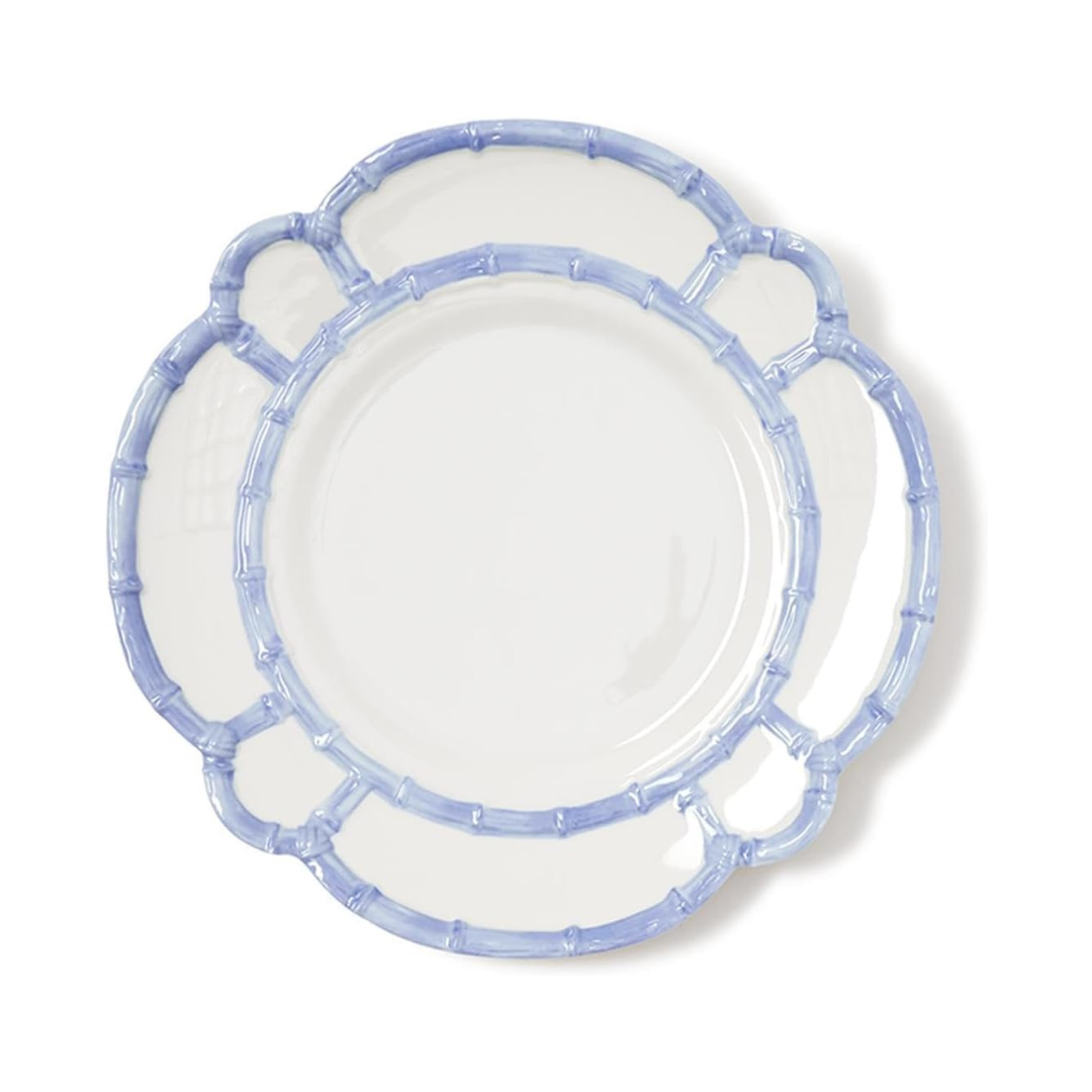 French Blue Bamboo Melamine Dinner Plate