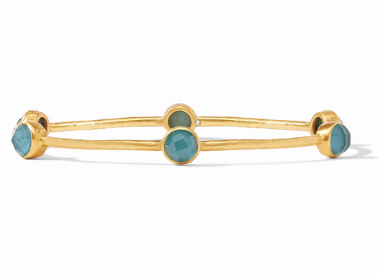 Milano Luxe Bangle - Iridescent Peacock Blue - M