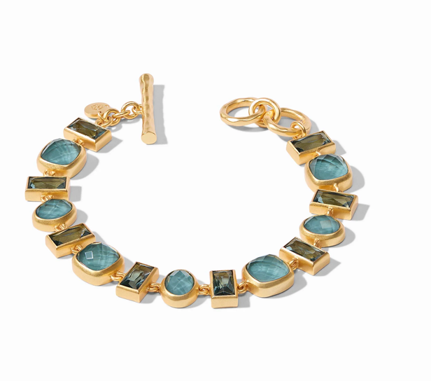 Antonia Tennis Bracelet- Iridescent Peacock Blue