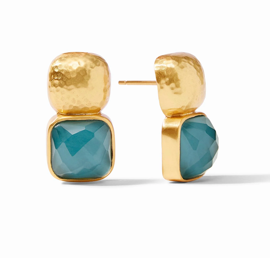 Catalina Earring - Iridescent Peacock Blue