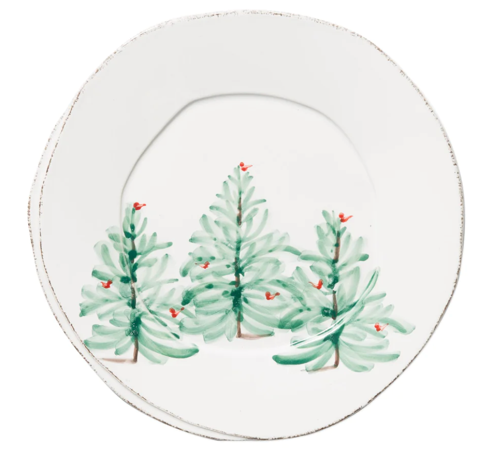 Vietri Lastra Holiday European Dinner Plate
