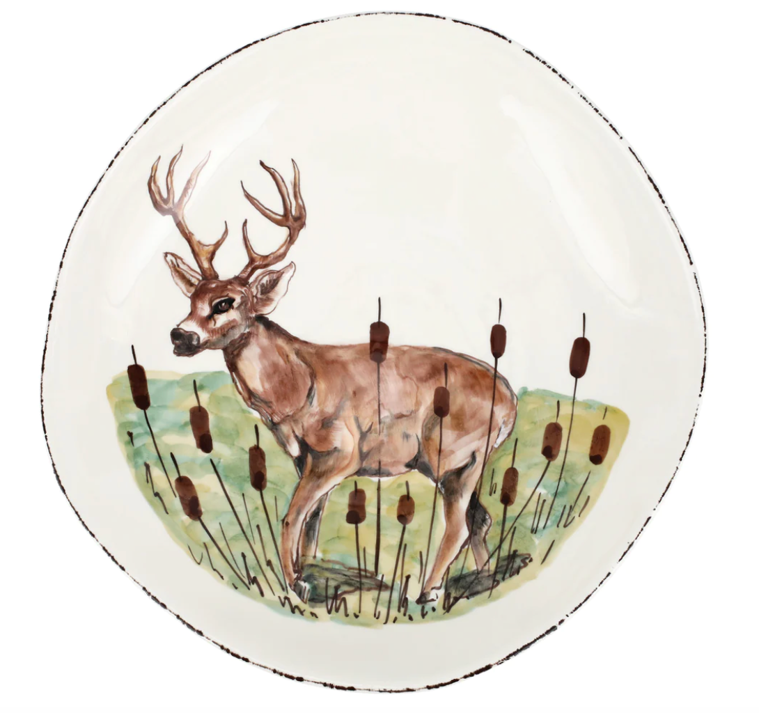 Vietri Wildlife Deer Large Bowl