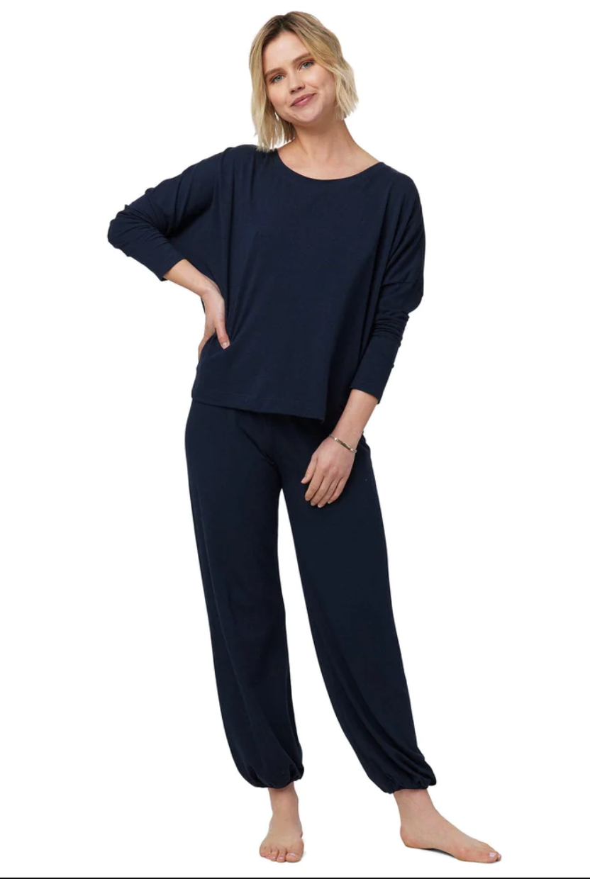 Midnight Pima Knit Pullover Set