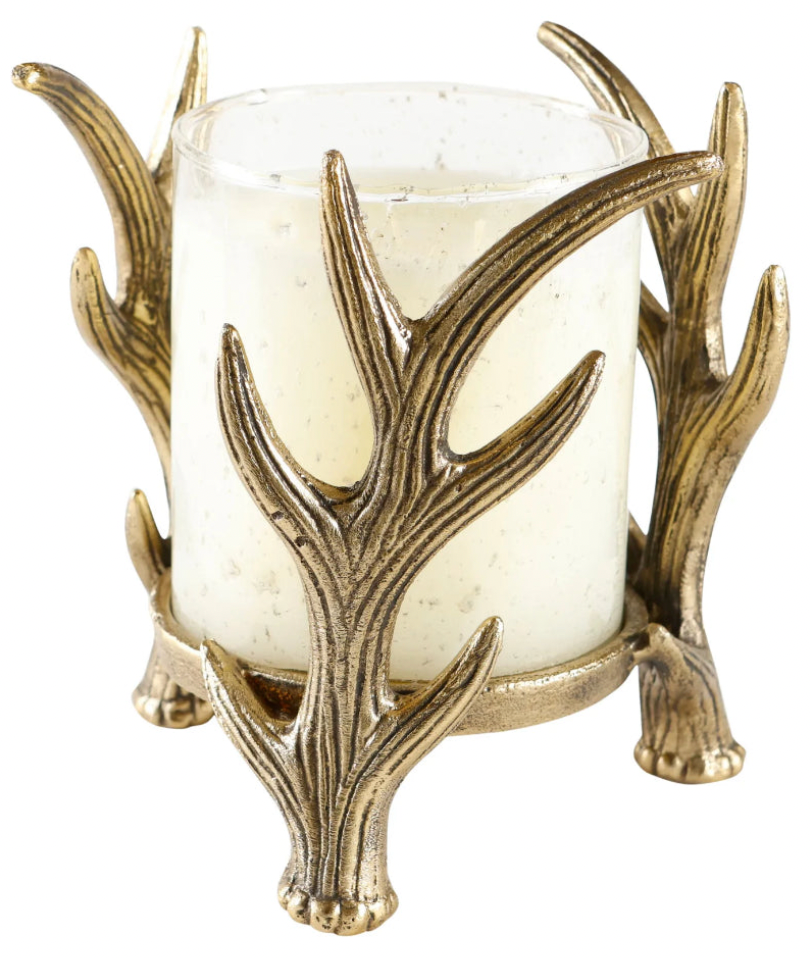 Noble Fir Hand Blown Glass Small with Antler Stand
