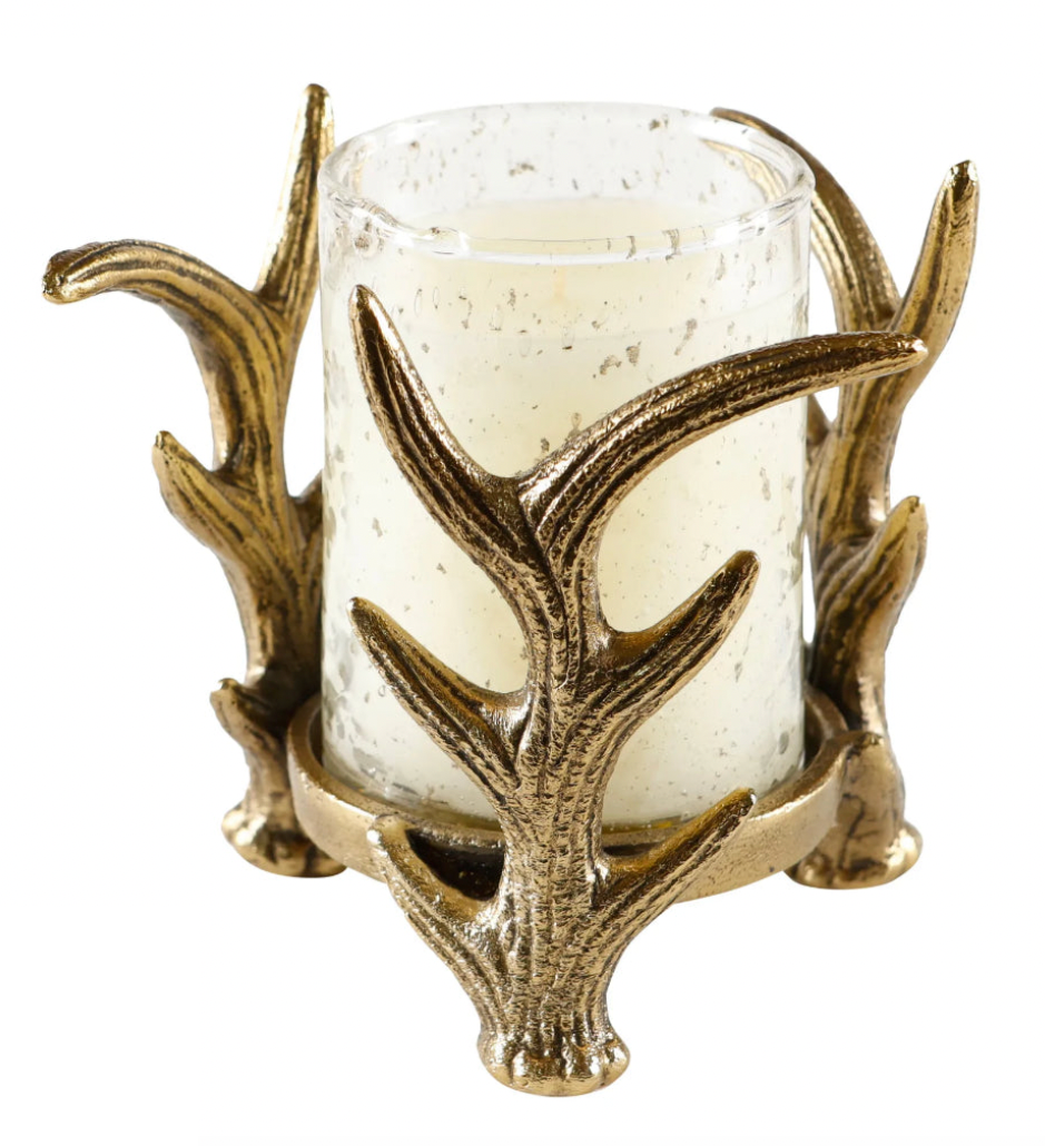 Noble Fir Handblown Glass Large with Antler Stand