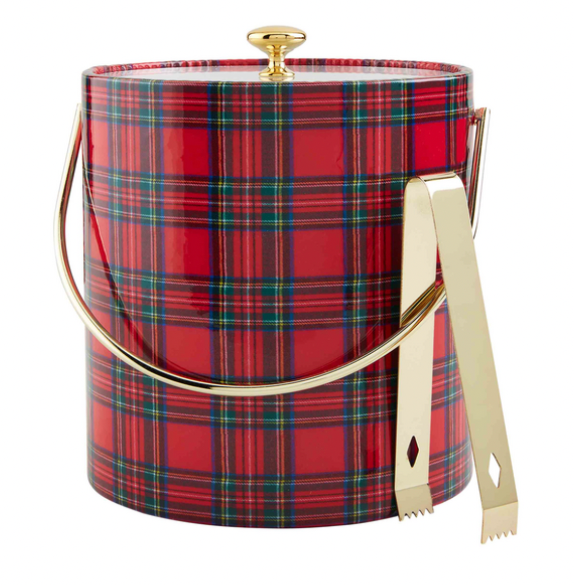 Tartan Vinyl Ice Bucket Set