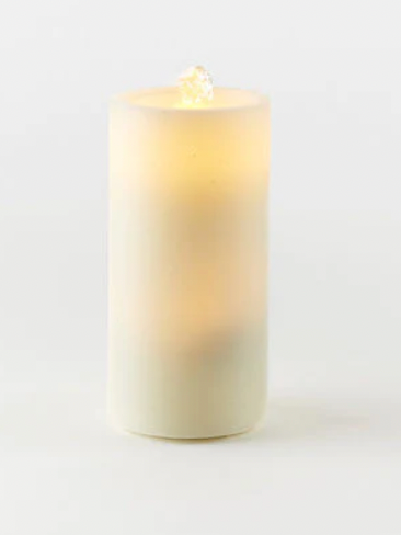 Cream Water Wick Candle with Remote, Sm