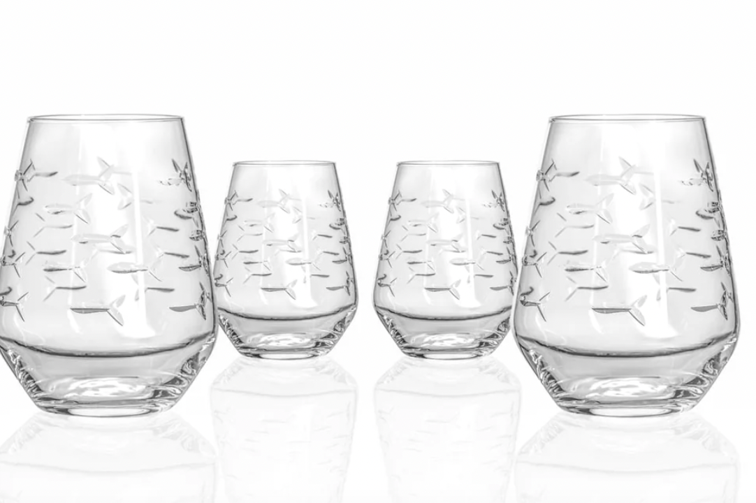 18 oz Stemless Wine - School of Fish