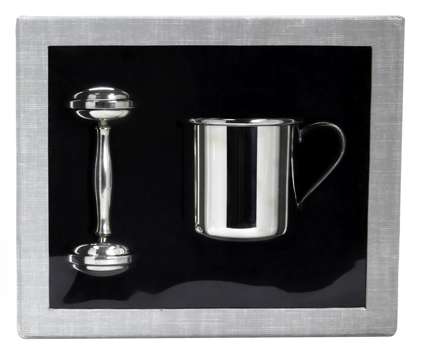Salisbury Straight Baby Cup and Rattle Set