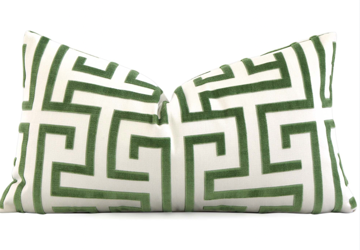 Green Puzzle Lumbar Pillow