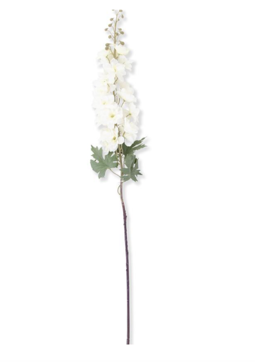 37 Inch White Delphinium Stem