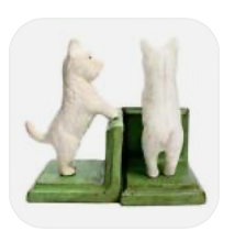Dog Bookends, Cast Iron, 6"