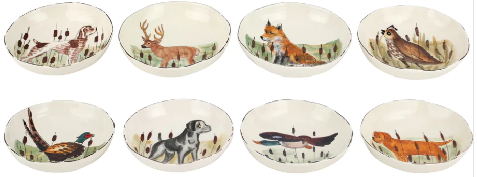 Vietri Wildlife Assorted Pasta Bowls Set of 8
