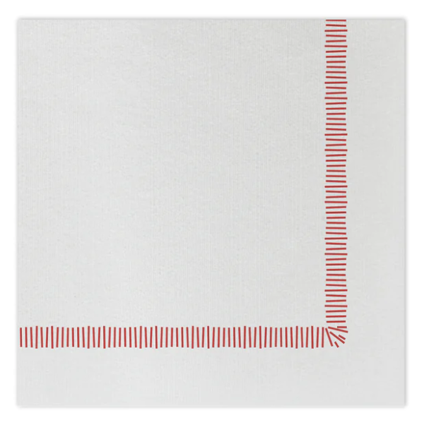 Vietri Papersoft Napkins Fringe Red Cocktail Napkins (Pack of 20)