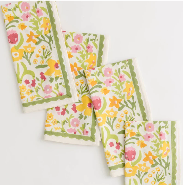 Pomegranate 70s Flower Napkin Set of 4