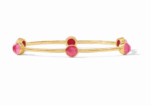 Milano Luxe Bangle - Gold - Iridescent Raspberry - M