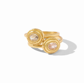 Tudor Duet Ring - Gold - Cubic Zirconia - Size 7