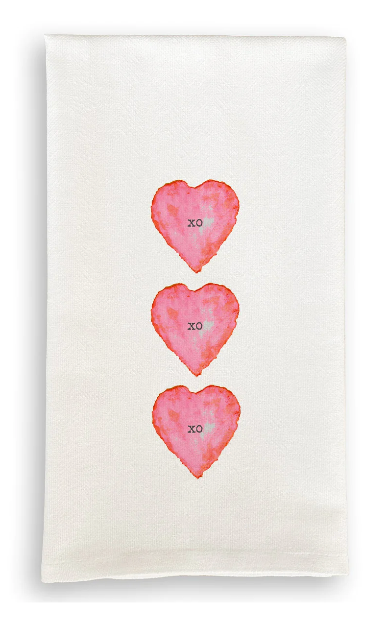 Three Hearts Dish Towel